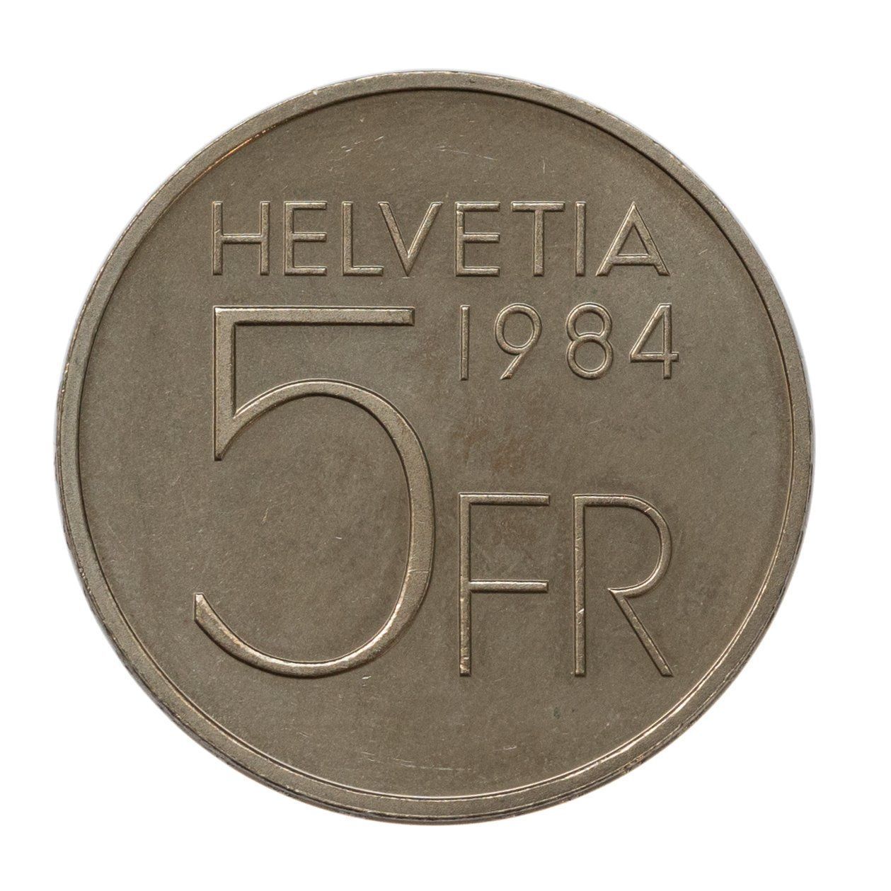 Tutti le monete: 5 Franken 1984 Auguste Piccard – Usato da Rotkreuz venduto da Swiss-Coins 1
