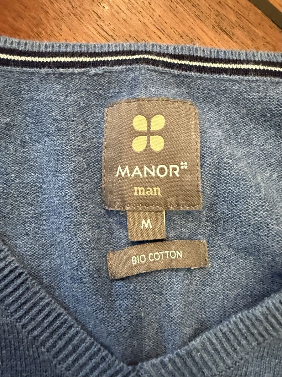 Manor Maglioni & Felpe: Pull MANOR V-Neck 100% Coton Bio Bleu Taille M – Usato da Yverdon-les-Bains venduto da Le_Joss 3