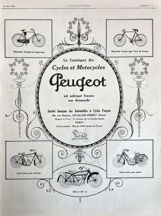 Lot Catalogues Publicitaires Anciens Peugeot Alcyon - Vélos, Motos, Années 1950, France