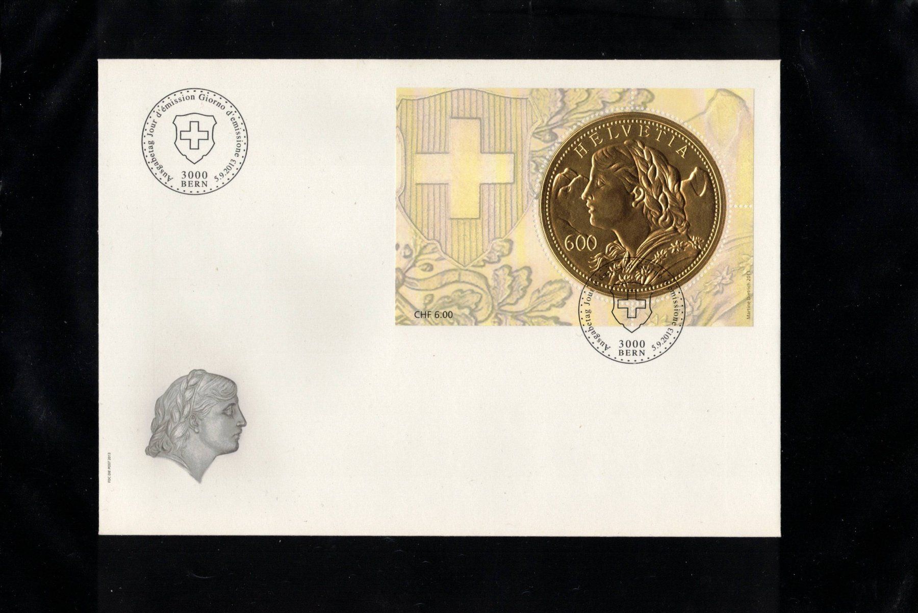 Alle Briefmarken: 2013 FDC  Sonderblock Goldvreneli – Neu (gemäss Beschreibung) aus Rheinau von loxis