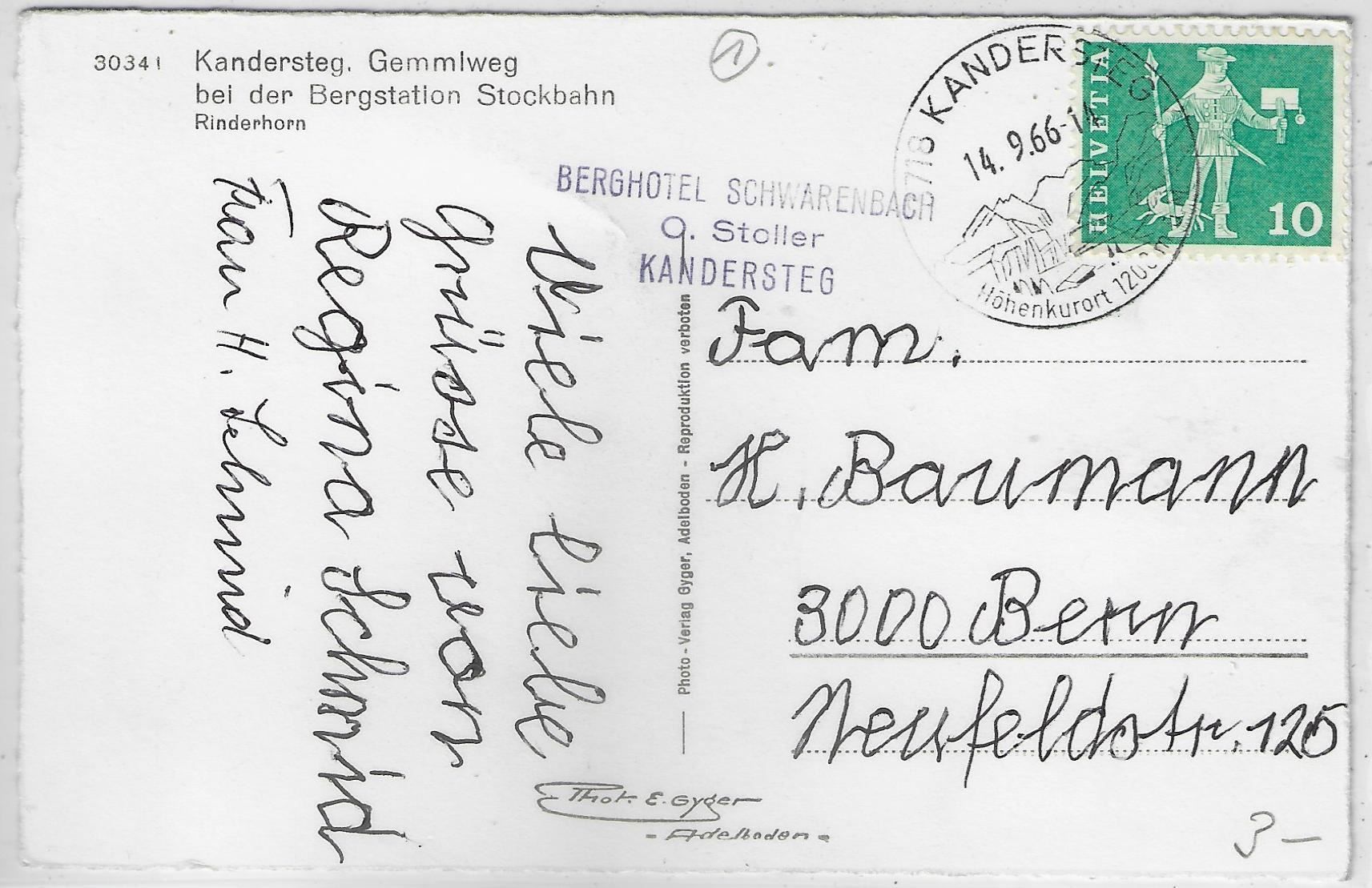 Cartoline postali: Kandersteg - Gemmiweg bei d. Bergstation – Usato da Ettingen venduto da Kartenplanet 1