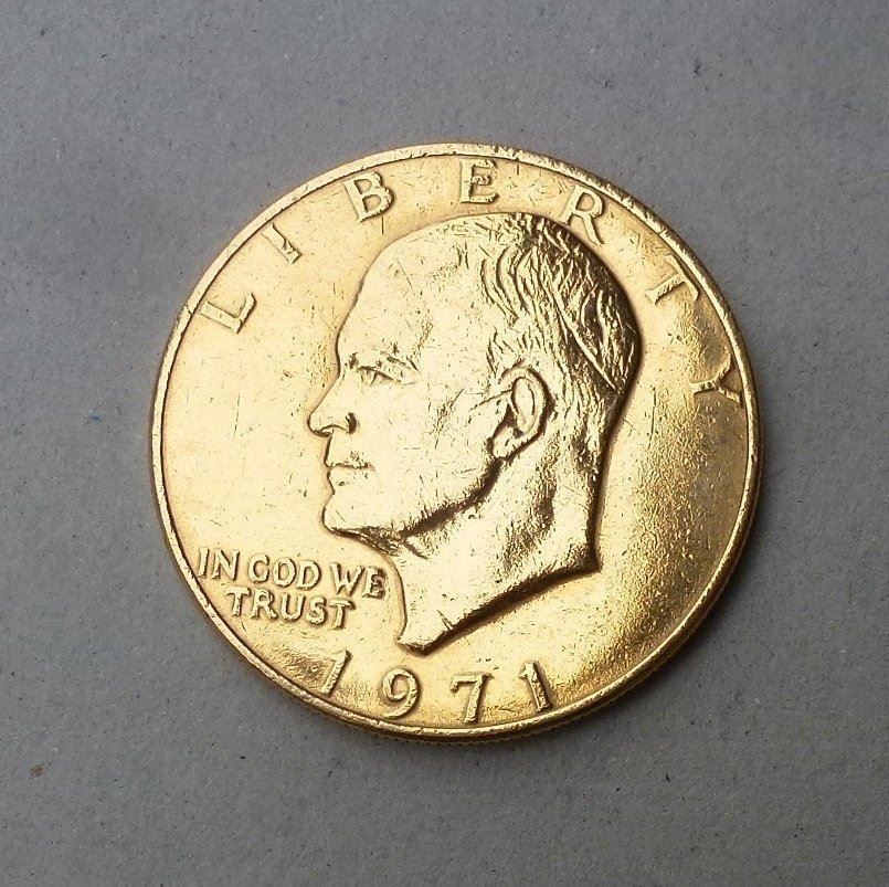 Alle Münzen: USA ++ 1 Dollar 1971 vergoldet – Gebraucht aus Walkringen von Casablanca777