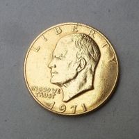 USA ++ 1 Dollar 1971 vergoldet