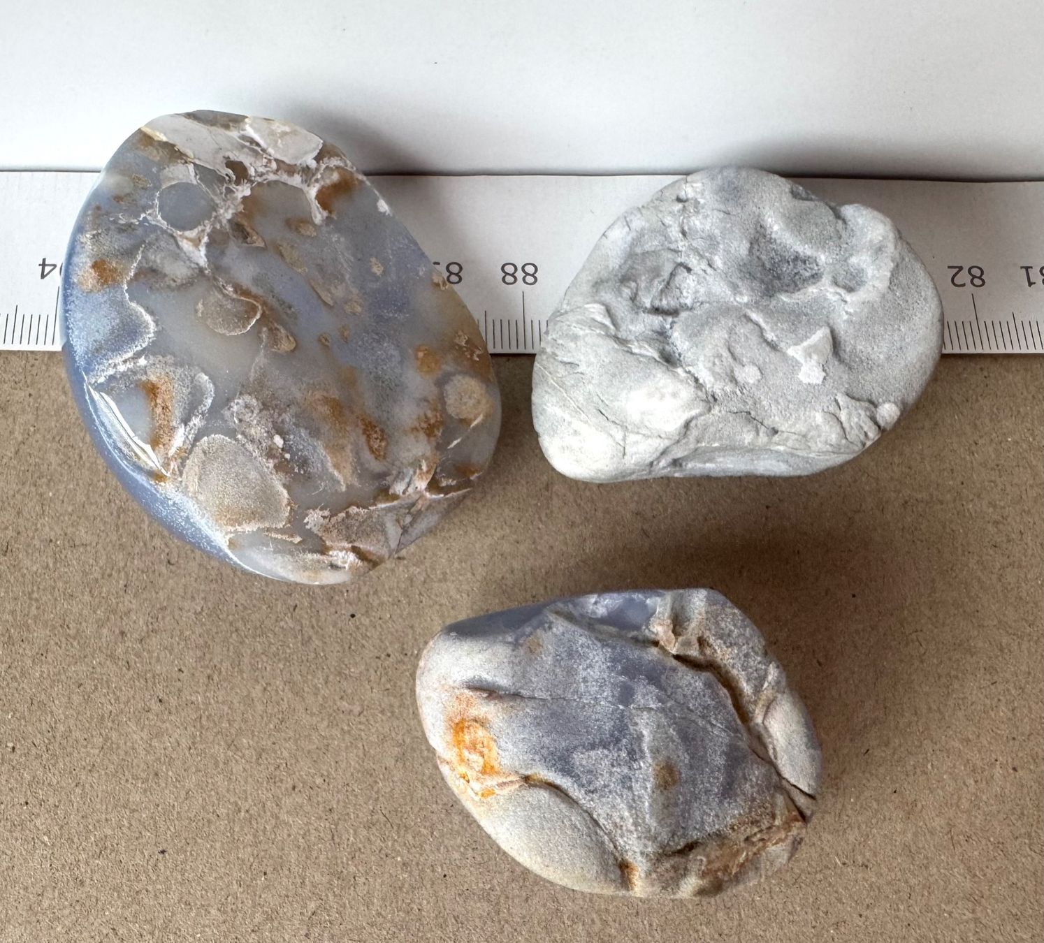Pietre preziose: Calzedon    top Sammlung  wunderschön poliert 3Stk – Nuovo e nell'imballaggio originale da Leuggern venduto da gemshow 2