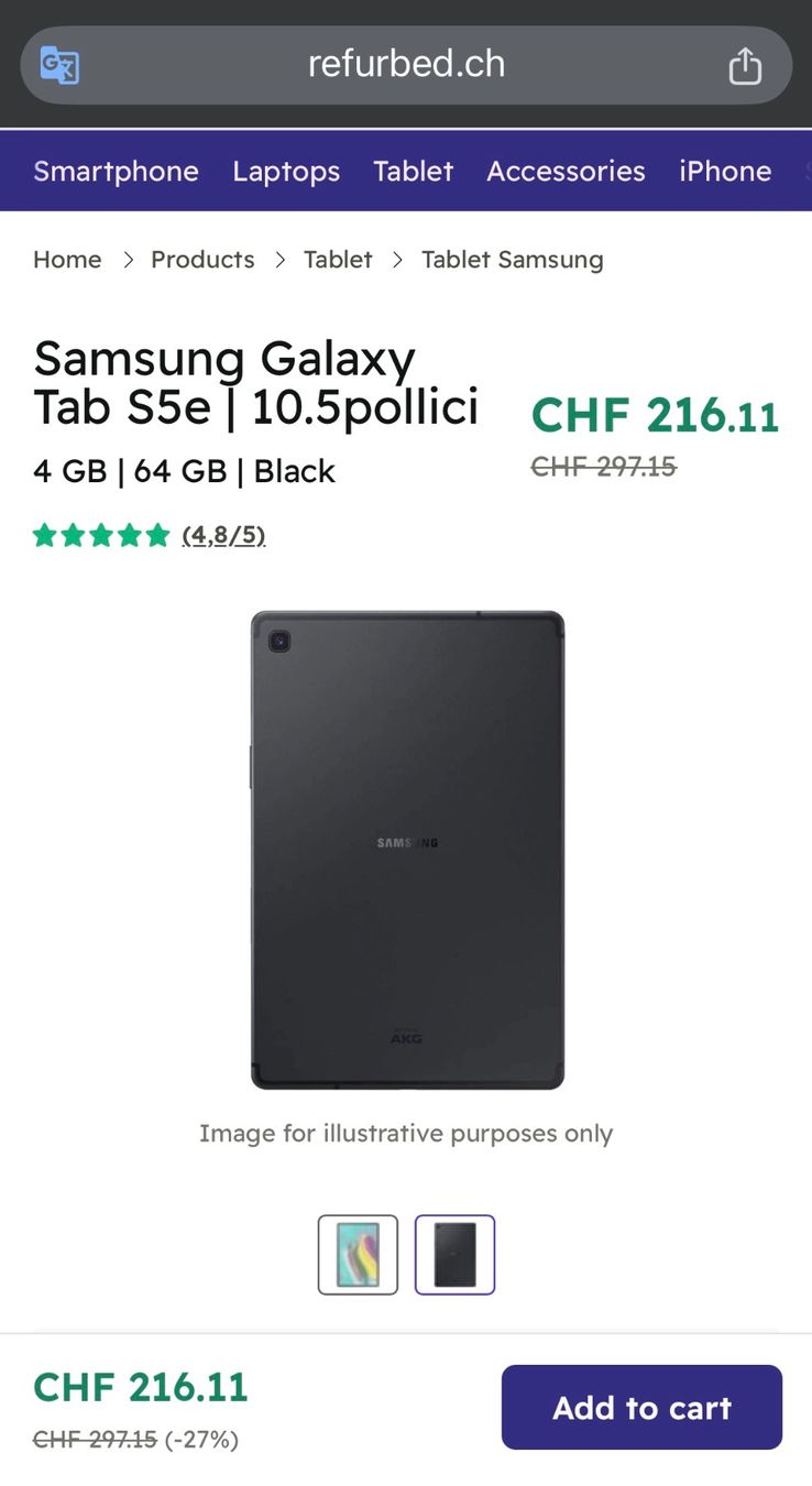 Tablet PC: Galaxy Tab S5e - Grey - 64gb – Usato da Taverne venduto da Chanty-Nidhi 2