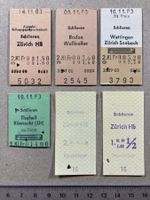 Ab Schlieren, 6 verschiedene Bahn Billette, SBB