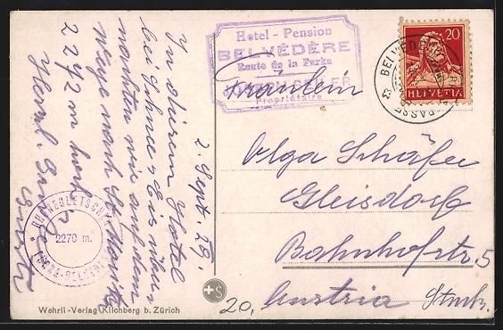 Cartoline postali: Furkastrasse, Ansicht von Rhonegletscher – Usato da Berlin venduto da bartko-reher 1