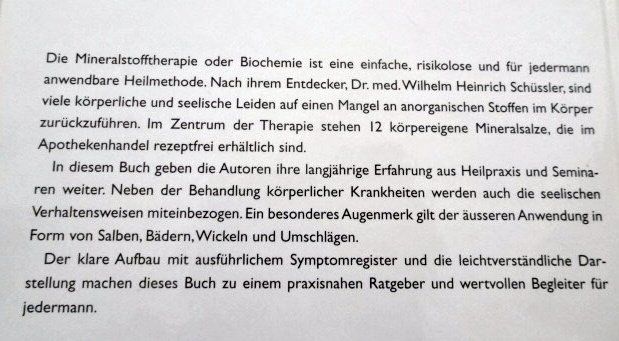 Livres: Mineralstoffe nach Dr. Schüssler – D'occasion à Wetzikon ZH par strubeli024 1