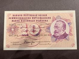 10 Franken Note neu, ungefaltet Serie 102    Preisvorschlag?