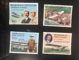 Elfenbeinküste 1977 Lot Geschichte der Luftfahrt gestempelt