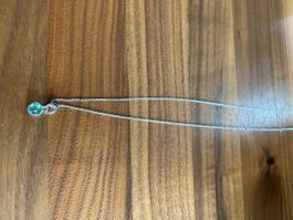 Pandora Kette mit grünem Anhänger, 925 Silber, neu
