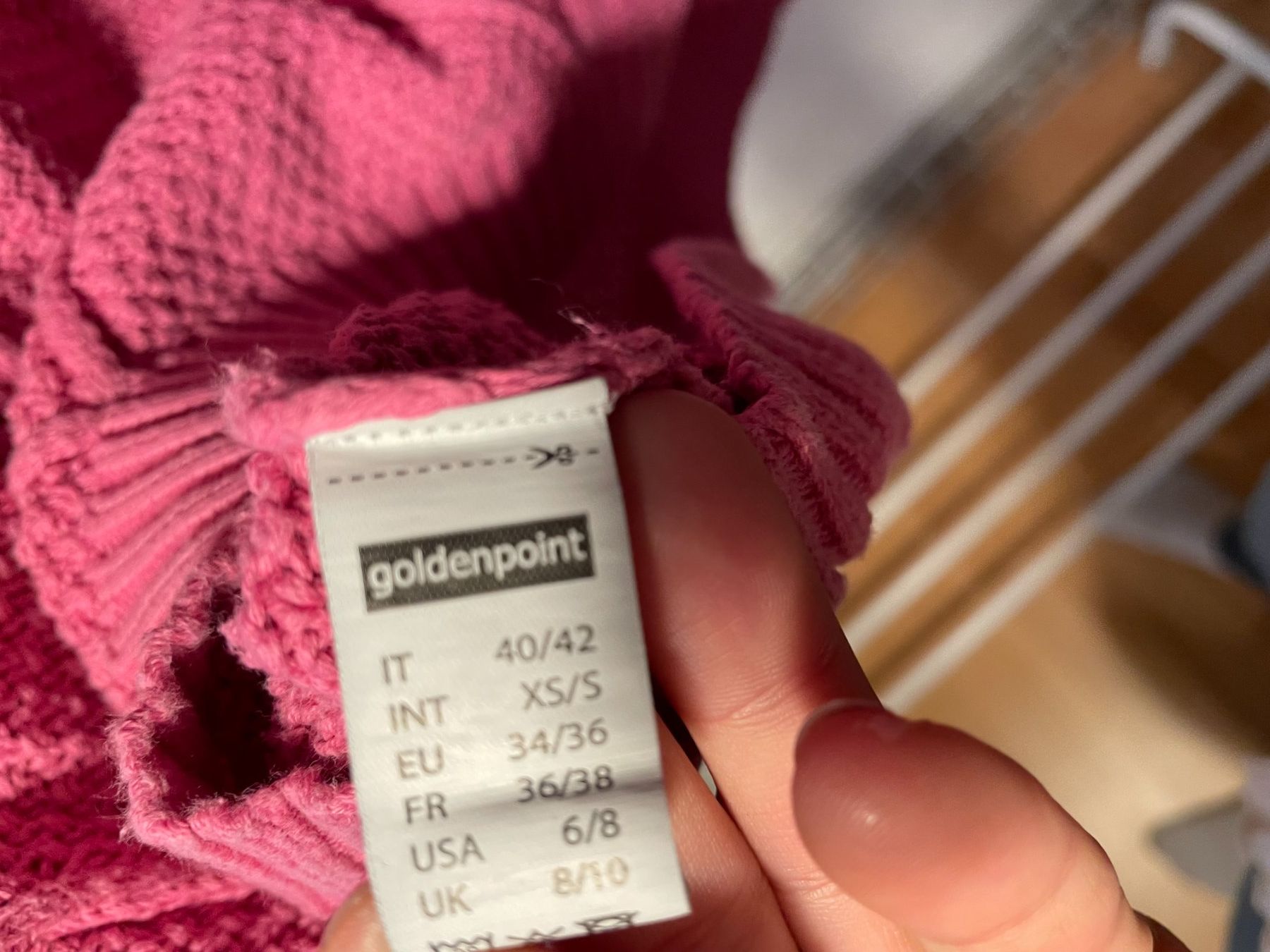 Maglioni & Felpe: Goldenpoint Strick Pullover, Grösse S, pink, 100% Baumwolle – Usato da Hubersdorf venduto da JanasHeartTreasures 4