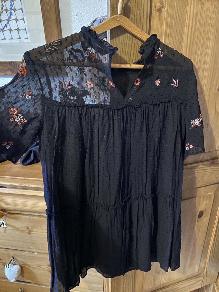 Zara Vestiti: Robe Zara noire brodée florale - Taille S – Usato da Epagny venduto da nie_n5yb 4