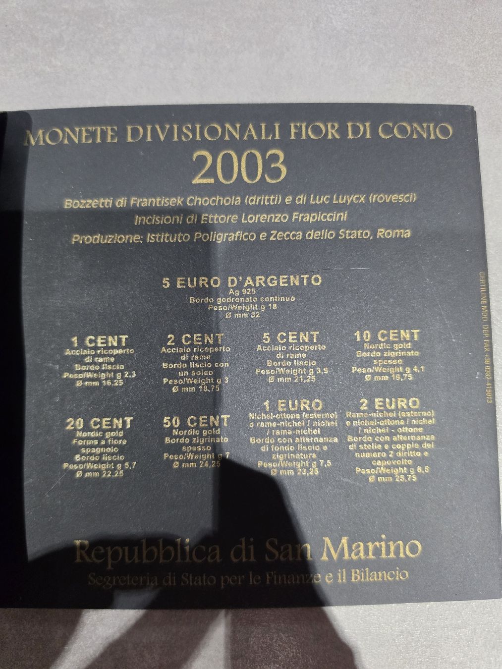 Toutes les monnaies: Monnaies Saint-Marin 2003 FDC ensemble – D'occasion à Le Lignon par ald_7lqp 1