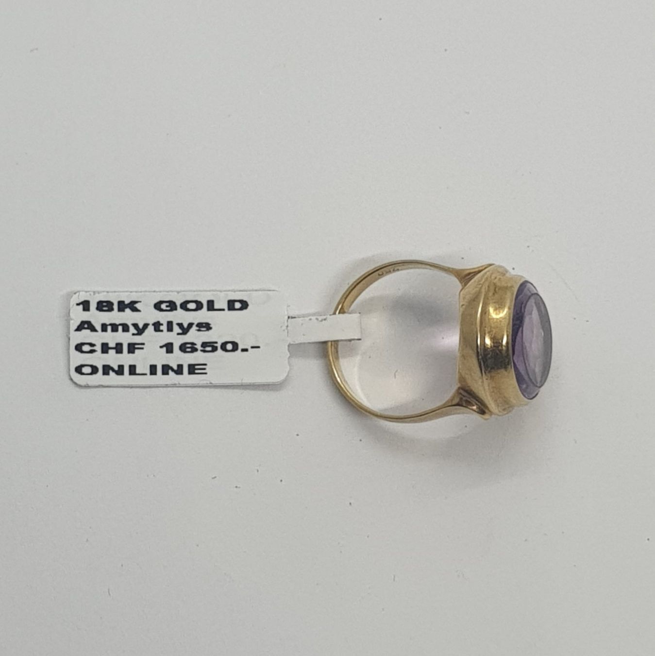 Anelli: Echt 18K Gold - Amethyst Ring – Usato da Luzern venduto da Luzern-Goldhaus 1