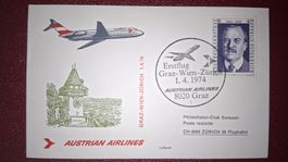 Swissair 01.04.1974 Graz - Wien - Zürich 01.04.1974