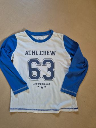 Langarmshirt blau weiss Gr. 110/116