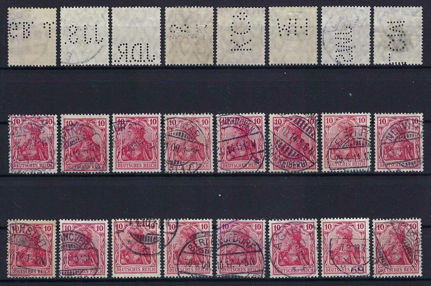 Tutti i francobolli: Germania Briefmarken 1900-1922 mit Perfin gest. – Usato da Hitzkirch venduto da walti1959