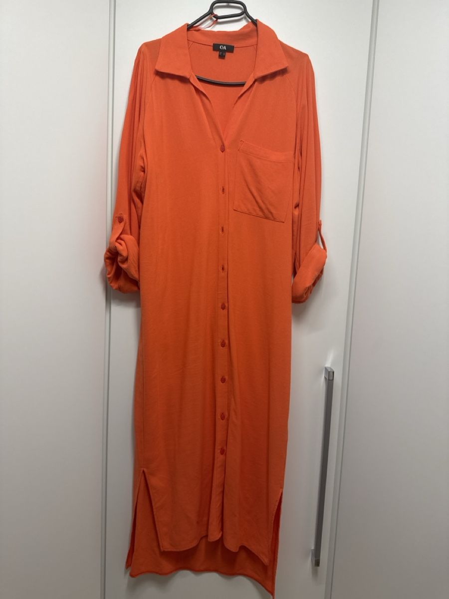 C&A Vestiti: C&A Hemdblusenkleid Orange – Usato da Eichberg venduto da OanaB