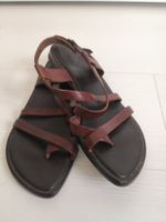 🤩AUGUST SANDALEN MIT RIEMEN AUS LEDER BRAUN, MADE IN ITALY
