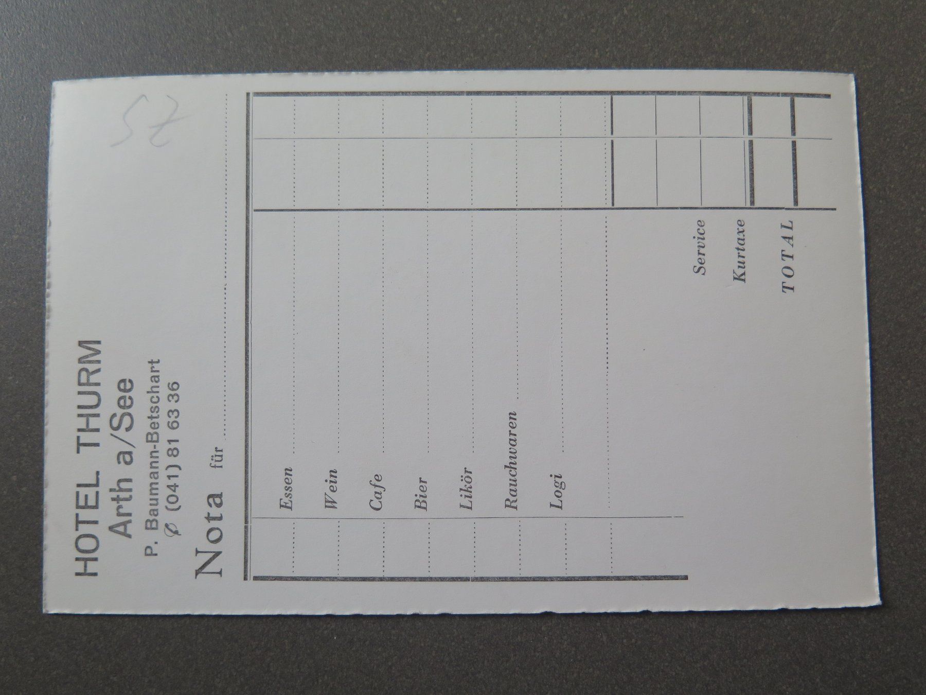 Cartoline postali: ARTH A/SEE - HOTEL THURM - NOTA – Usato da Wittenbach venduto da lipasal 1