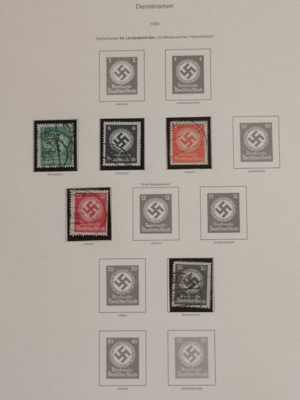 Tutti i francobolli: Deutsche Briefmarken 1932-1936. 10 Seiten. – Usato da Bern venduto da Yunkom 8