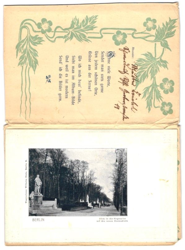 Cartoline postali: Berlin, Blick in die Siegesallee mit neu – Usato da Berlin venduto da bartko-reher