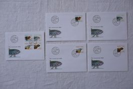 Pro Juventute 1995 5 FDC Satz & Einzelmarken SBK J336 - J339