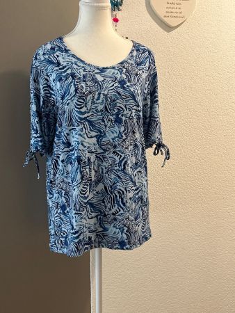 Damen 1/2 Arm Blusenshirt blau/weiss von House of Grace G. L