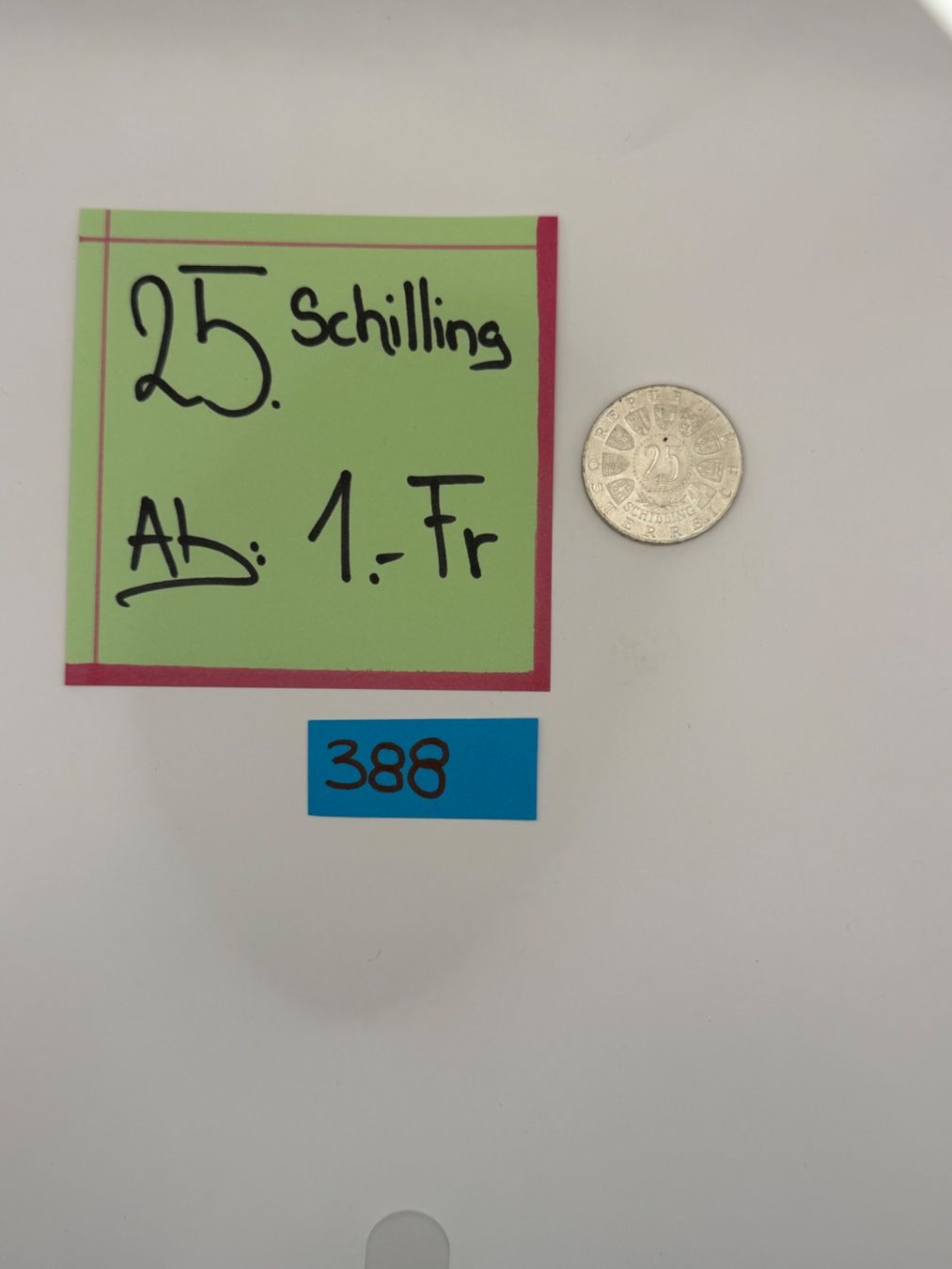 Toutes les monnaies: 25 Schilling Ab: 1.- Fr. – D'occasion à Engi par kasi09 1