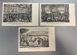 3 ungelauf. Postkarten Souvenir du Centenaire vaudois 1903