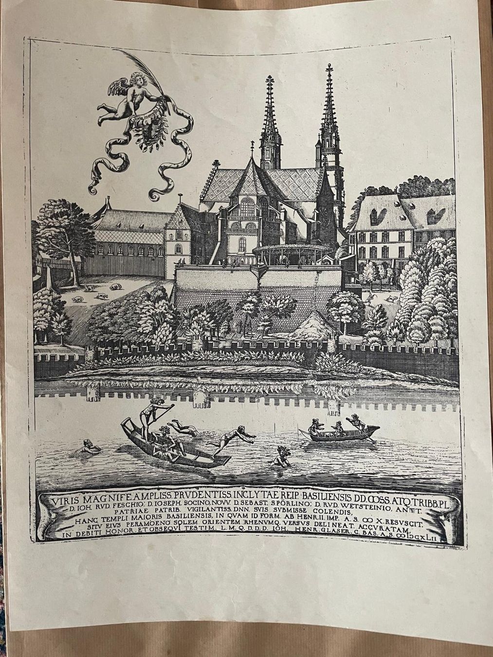 Posters & Illustrations: altes Basel mit Blick auf das Münster – D'occasion à Ebnat-Kappel par carastellabella
