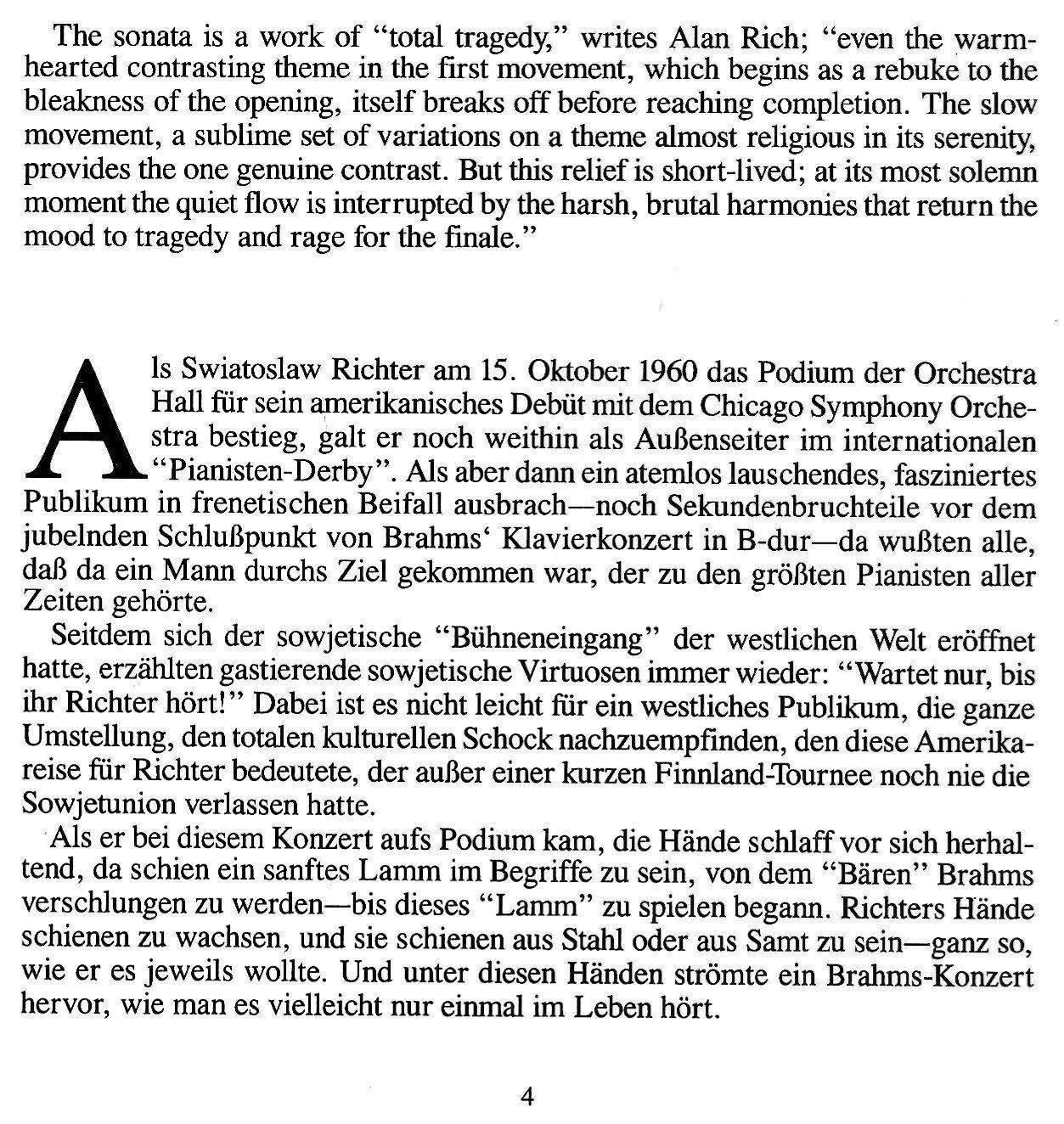 CDs: Sviatoslav Richter BRAHMS BEETHOVEN Chicago Symphony Orch CD – Gebraucht aus Kandergrund von Sososo 4