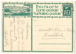 1929 Bildpostkarte Nr. 115-003 Bild BERN, gest. La Coudre NE