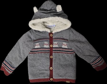 Strickjacke Mon Coeur mit Kapuze grau Gr 86