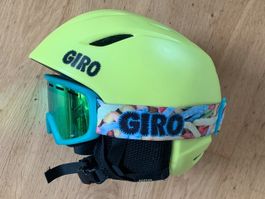 Kinder Skihelm Giro Grösse S mit Skibrille