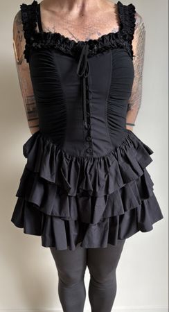Vintage Betsey Johnson Kleid, Grösse M, schwarz mit Spitze