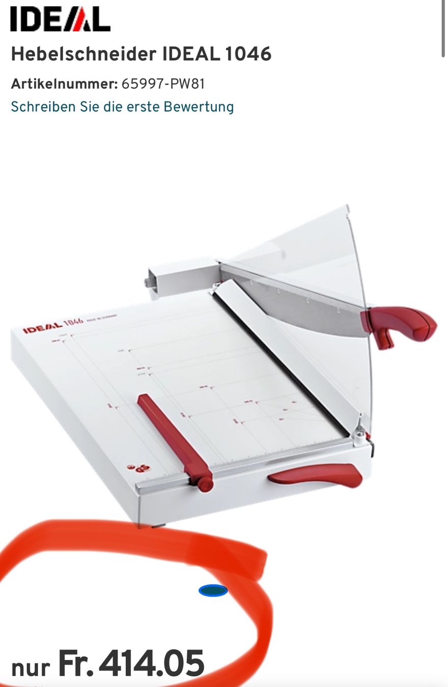 Alle Maschinen: neuer Papierschneider von Ideal – Neu und originalverpackt aus Necker von liq24