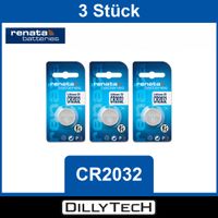 Renata CR2032 Lithium Knopfzellenbatterie - 3 Stk.