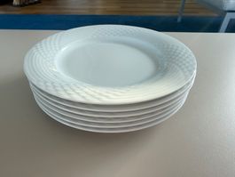 6 Hutschenreuther „Scala Bianca“ 26 cm Porzellan Teller