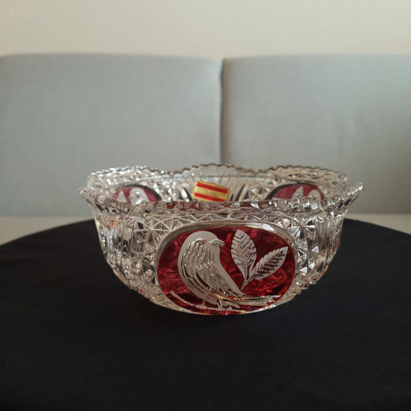 Schalen: 70er J.Deutschland/Hofbauer/Kristallschale Ruby Red Byrdes – Gebraucht aus Savièse von qm2710 8