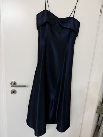 Elegantes Abendkleid Gr. 38 Marineblau Satin Tüll Festkleid