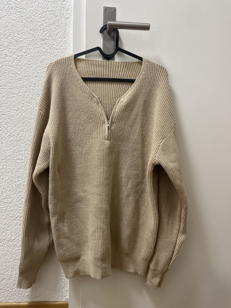 Maglioni & Felpe: Trendiger Strickpullover mit Reissverschluss, Beige, M – Nuovo (secondo la descrizione) da Zuchwil venduto da matsinho