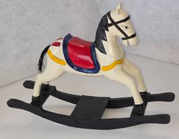 vintage SCHAUKELPFERD Gampirössli Handarbeit Holz Weihnacht