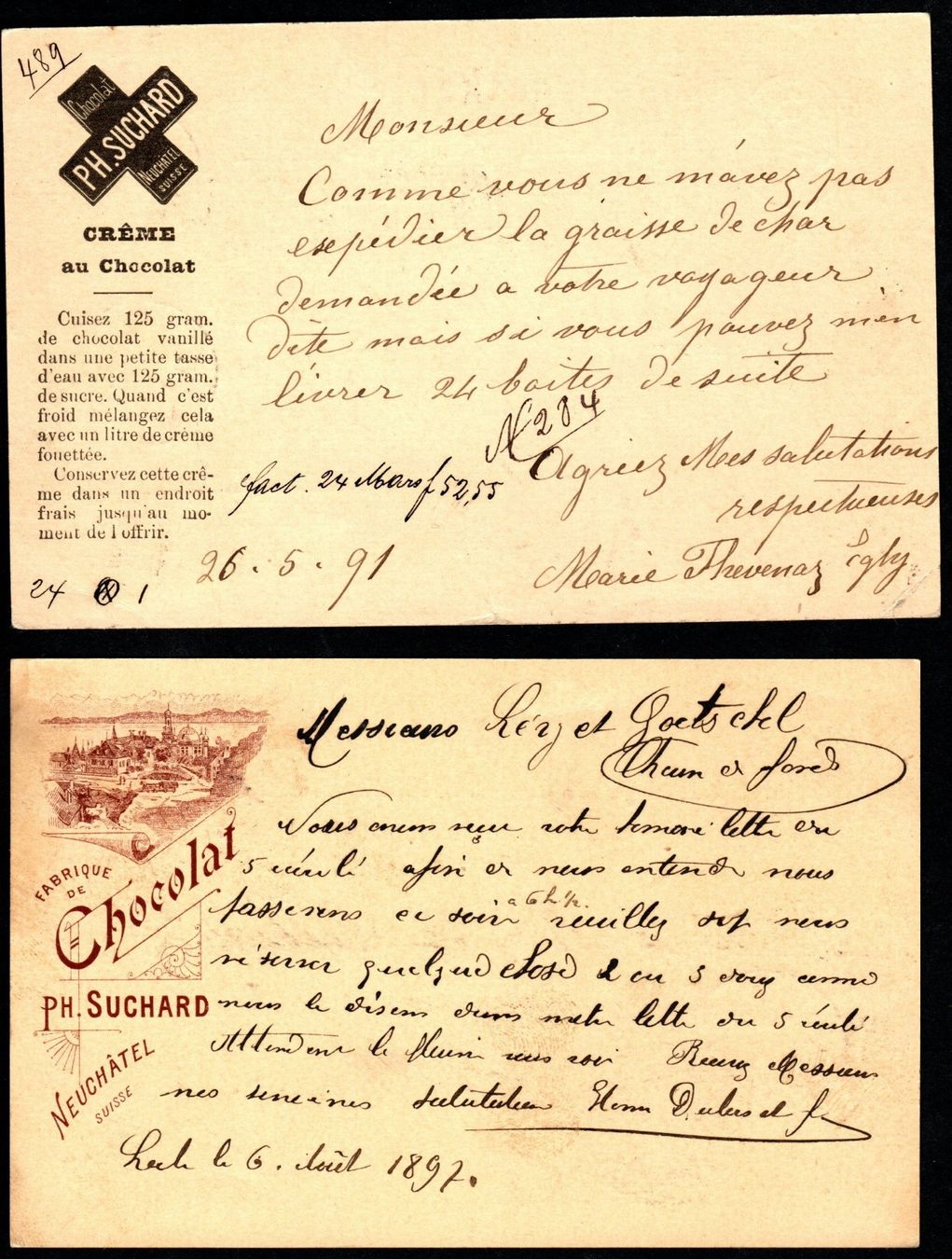 Tutti i francobolli: 4 verschiedene Suchard Ganzsachen – Nuovo e nell'imballaggio originale da Zürich venduto da Alain-Phila 1