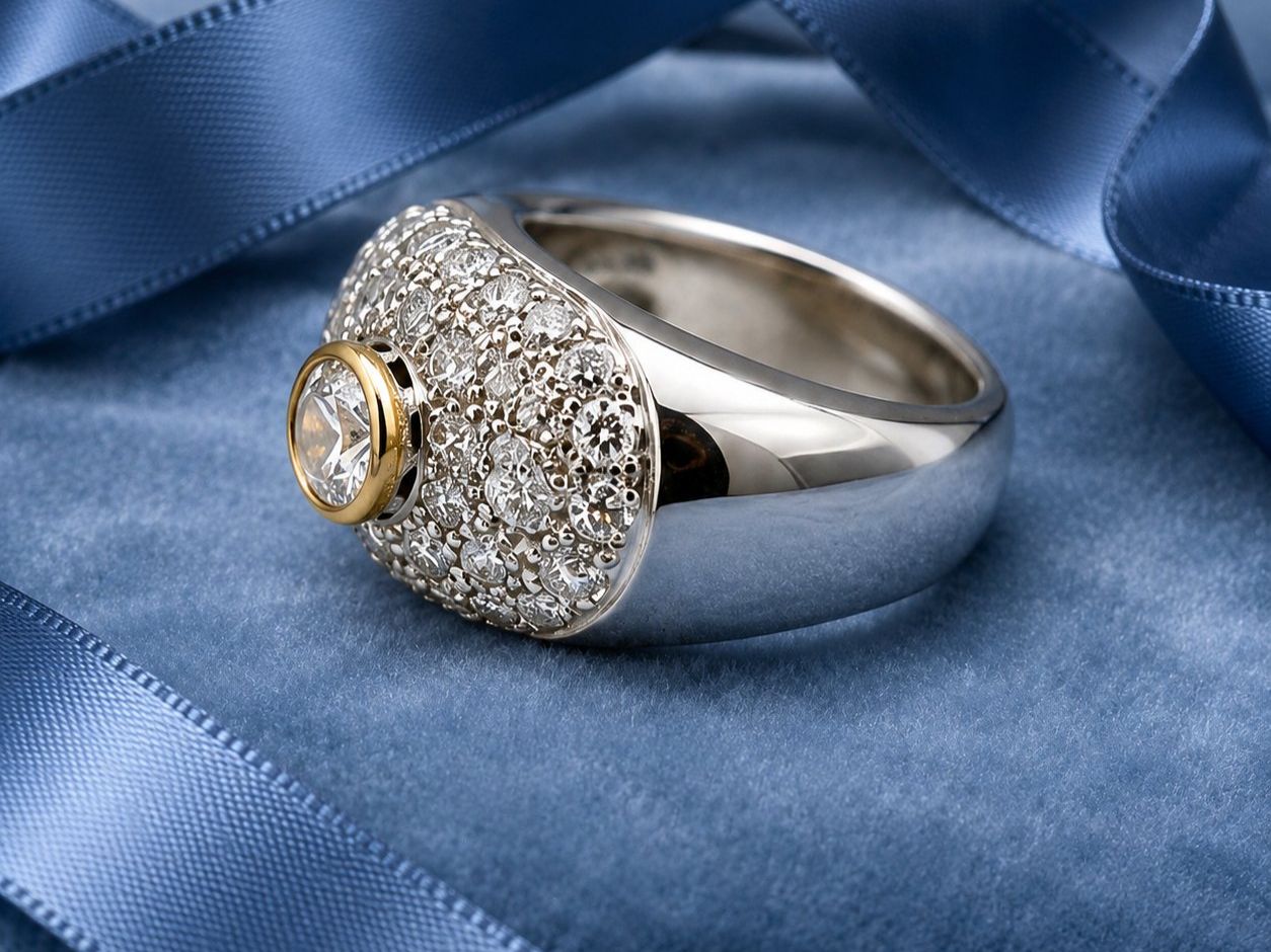 Bagues: Wunderschöner Diamantring mit einem zentralen Diamanten – D'occasion à Genève par Mycollection 3
