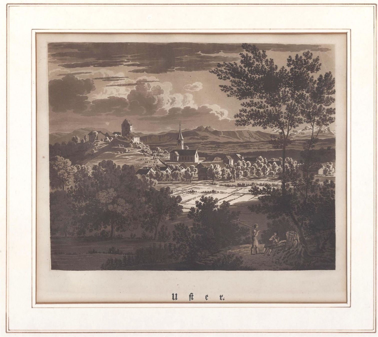 Stiche: Uster Aquatinta von Hegi 1824 – Gebraucht aus Rafz von Helvet32 1
