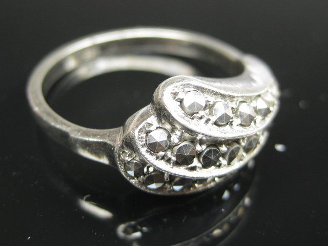 Anelli: Vintage Ring Silber 835 Markasiten Gr. 57 – Usato da Ermatingen venduto da Decovin 1