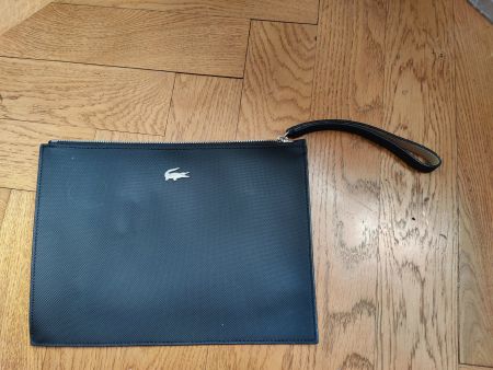 Lacoste small clutch envelope handbag black/cream NEW