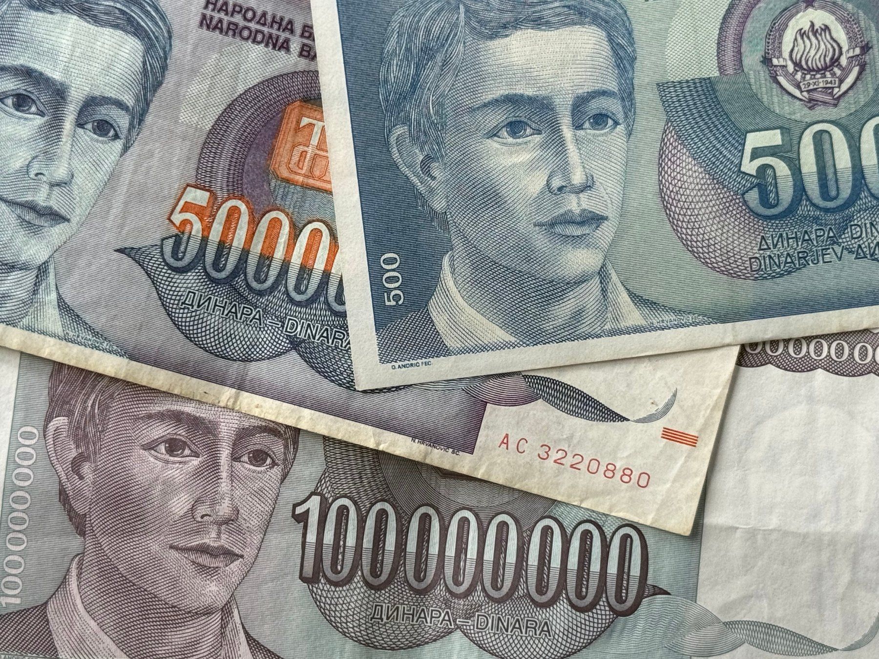 Banknoten: HYPERINFLATION - Belgrad 1990/93 - Jugoslawien - Dinara – Gebraucht aus Pfäffikon SZ von Sieben77